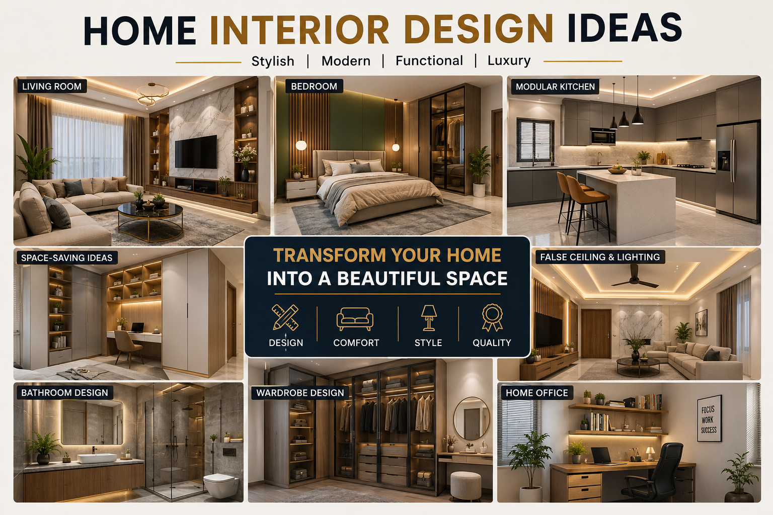 Home Interior Design Ideas: Transform Your Dream Home with Modern & Functional Interiors