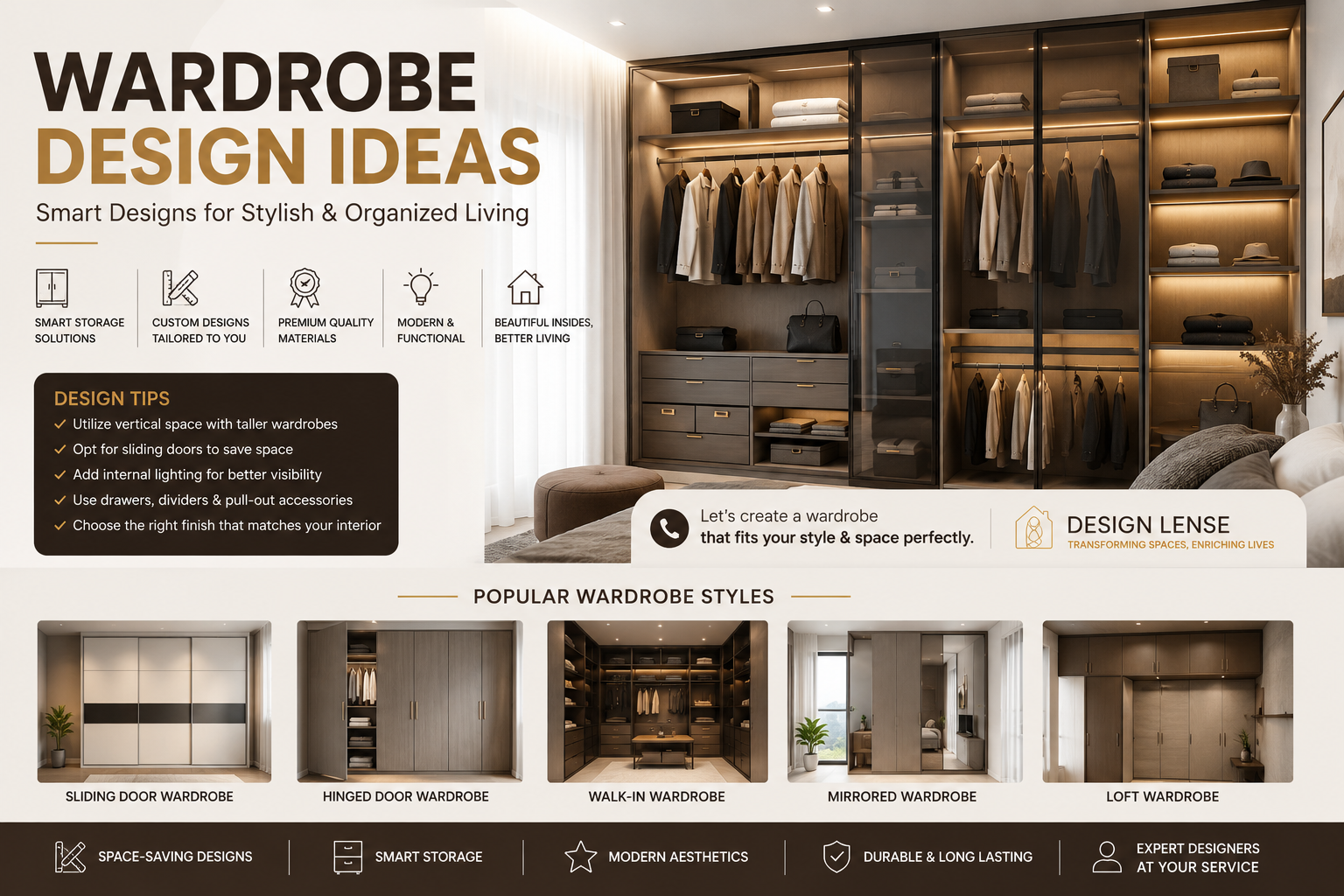 Wardrobe Design Ideas: Create a Stylish, Functional & Organized Bedroom